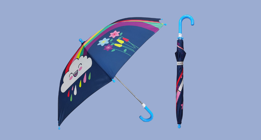 There is a beautiful print on top of the umbrella