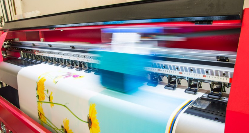 The machine is printing vinyl on page